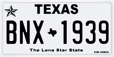 TX license plate BNX1939