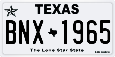 TX license plate BNX1965