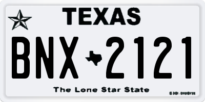 TX license plate BNX2121