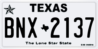 TX license plate BNX2137