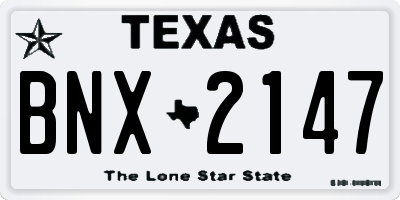 TX license plate BNX2147
