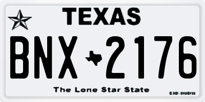 TX license plate BNX2176