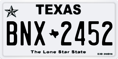 TX license plate BNX2452