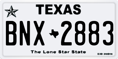TX license plate BNX2883
