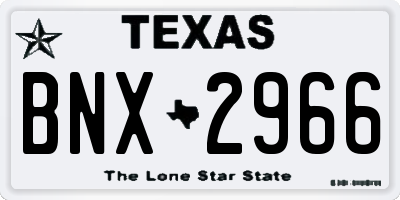 TX license plate BNX2966