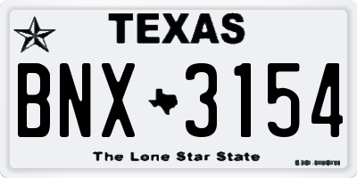 TX license plate BNX3154