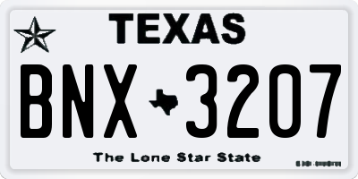 TX license plate BNX3207