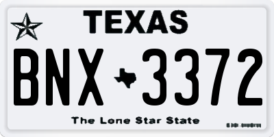 TX license plate BNX3372
