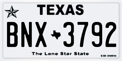 TX license plate BNX3792