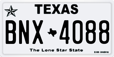 TX license plate BNX4088