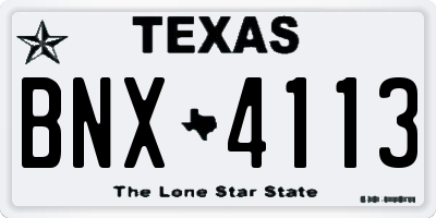 TX license plate BNX4113