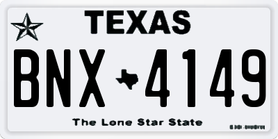 TX license plate BNX4149
