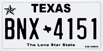 TX license plate BNX4151