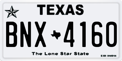 TX license plate BNX4160