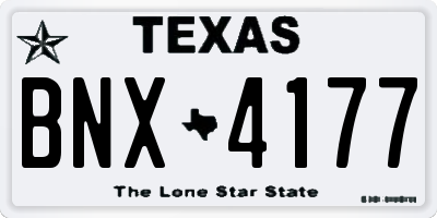 TX license plate BNX4177