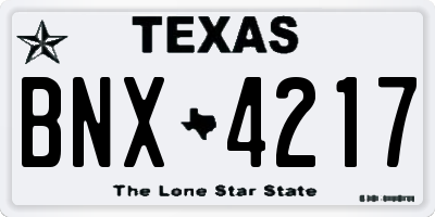 TX license plate BNX4217