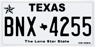 TX license plate BNX4255