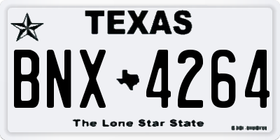 TX license plate BNX4264