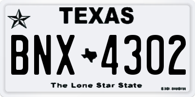 TX license plate BNX4302