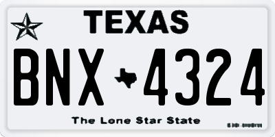 TX license plate BNX4324
