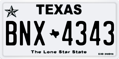 TX license plate BNX4343