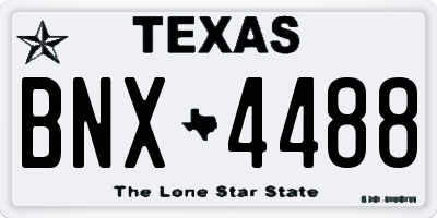 TX license plate BNX4488