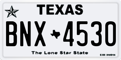 TX license plate BNX4530