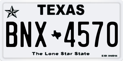 TX license plate BNX4570