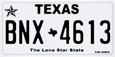 TX license plate BNX4613