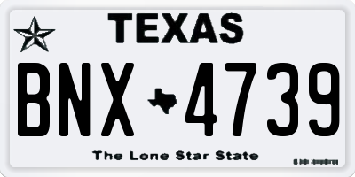 TX license plate BNX4739