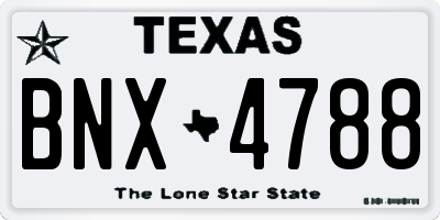 TX license plate BNX4788