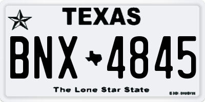 TX license plate BNX4845