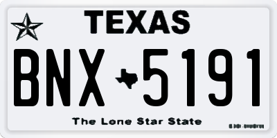 TX license plate BNX5191