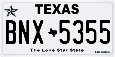 TX license plate BNX5355