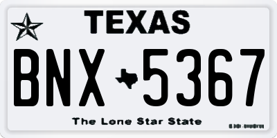 TX license plate BNX5367