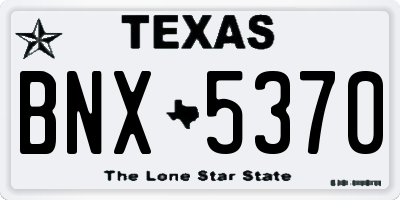 TX license plate BNX5370