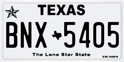 TX license plate BNX5405