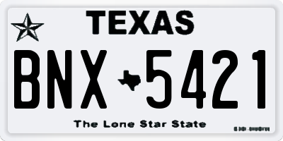 TX license plate BNX5421