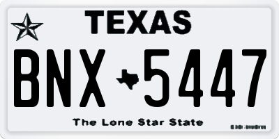 TX license plate BNX5447