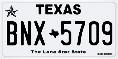 TX license plate BNX5709