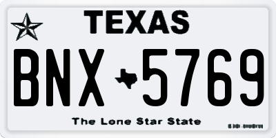 TX license plate BNX5769