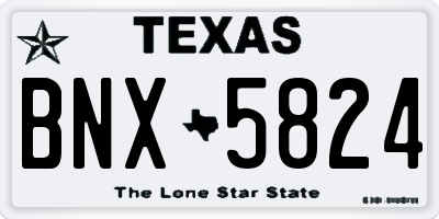 TX license plate BNX5824