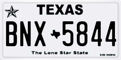 TX license plate BNX5844