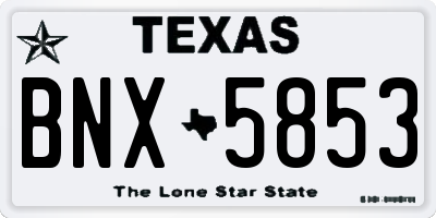 TX license plate BNX5853