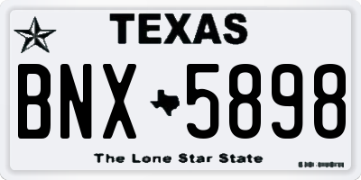 TX license plate BNX5898