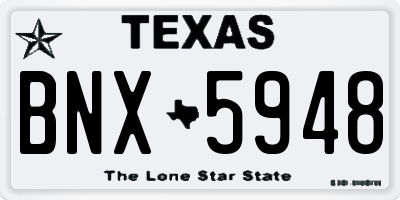 TX license plate BNX5948