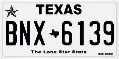 TX license plate BNX6139