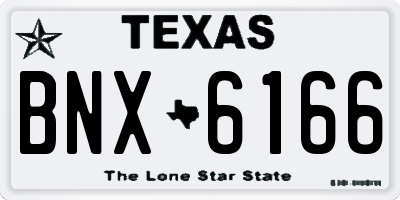 TX license plate BNX6166