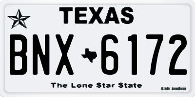 TX license plate BNX6172