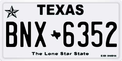 TX license plate BNX6352